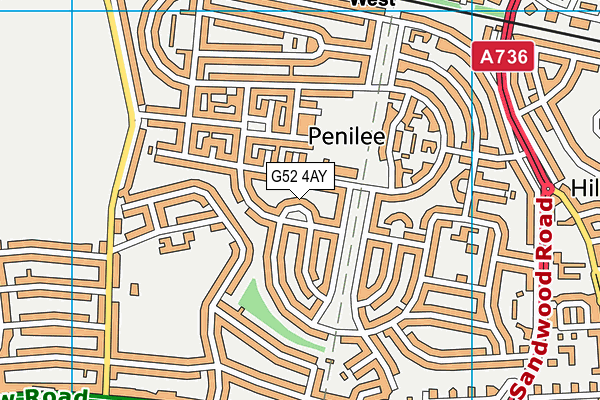 G52 4AY map - OS VectorMap District (Ordnance Survey) G52 4AY map - OS VectorMap District (Ordnance Survey)