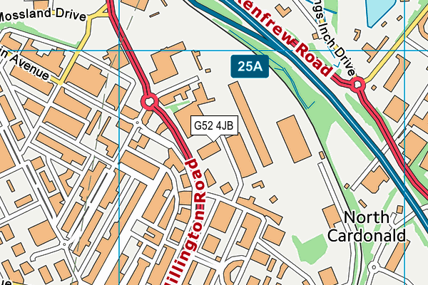 G52 4JB map - OS VectorMap District (Ordnance Survey)