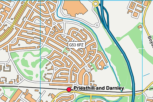 G53 6PZ map - OS VectorMap District (Ordnance Survey)