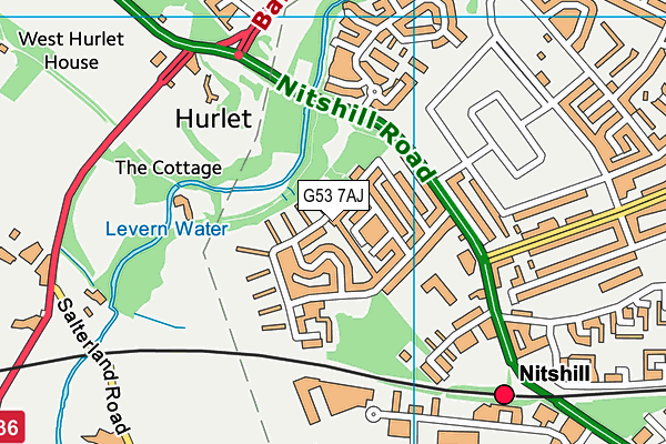 G53 7AJ map - OS VectorMap District (Ordnance Survey) G53 7AJ map - OS VectorMap District (Ordnance Survey)