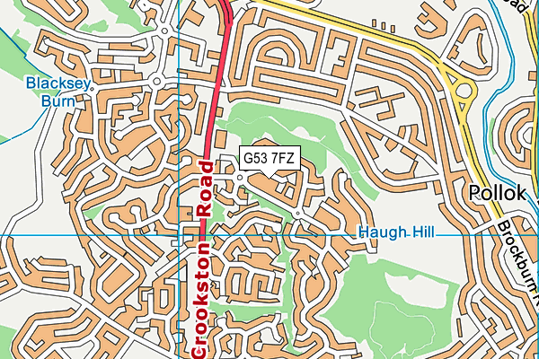 G53 7FZ map - OS VectorMap District (Ordnance Survey)