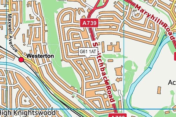 G61 1AT map - OS VectorMap District (Ordnance Survey)
