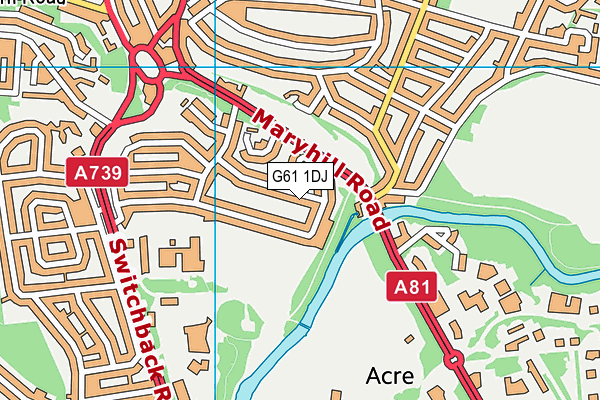 G61 1DJ map - OS VectorMap District (Ordnance Survey) G61 1DJ map - OS VectorMap District (Ordnance Survey)