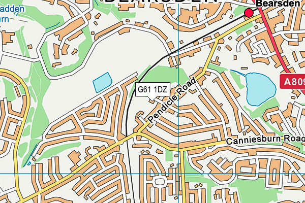 G61 1DZ map - OS VectorMap District (Ordnance Survey) G61 1DZ map - OS VectorMap District (Ordnance Survey)
