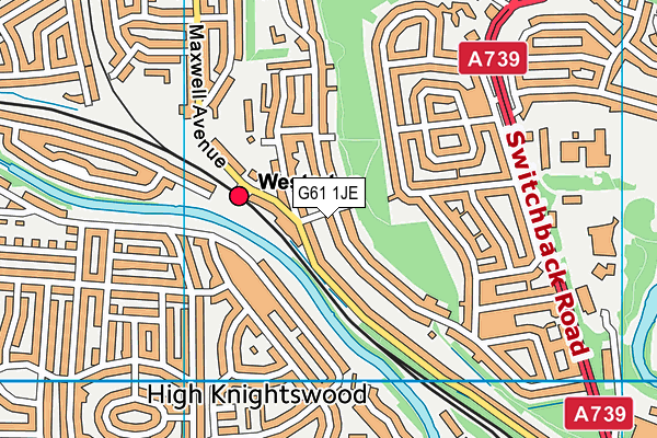 G61 1JE map - OS VectorMap District (Ordnance Survey)