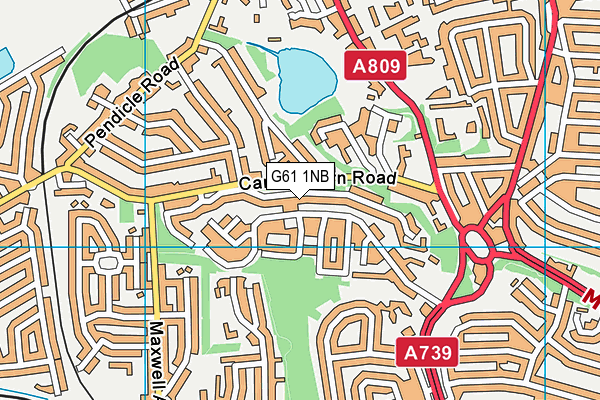 G61 1NB map - OS VectorMap District (Ordnance Survey)