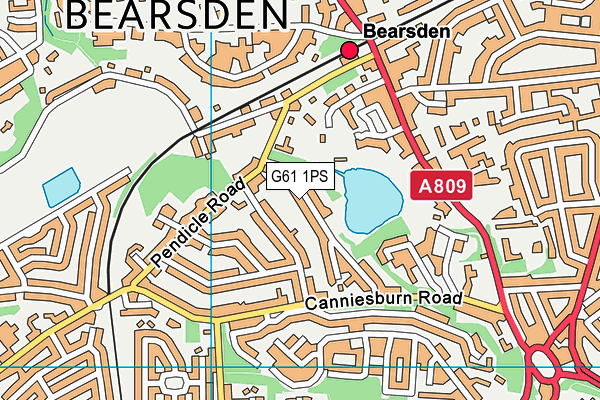 G61 1PS map - OS VectorMap District (Ordnance Survey)