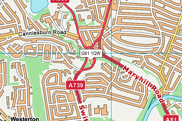 G61 1QW map - OS VectorMap District (Ordnance Survey)