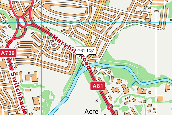 G61 1QZ map - OS VectorMap District (Ordnance Survey)