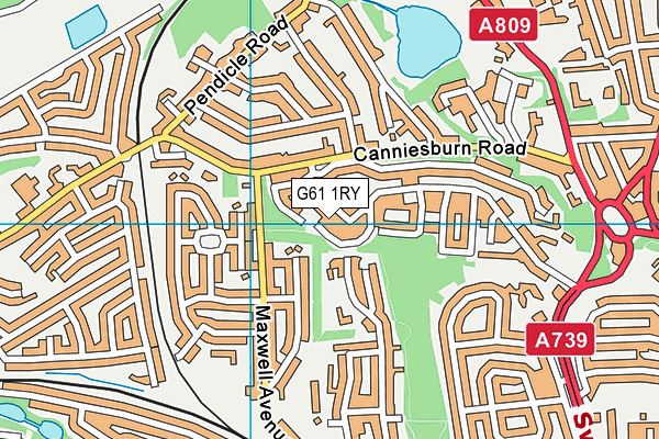 G61 1RY map - OS VectorMap District (Ordnance Survey)