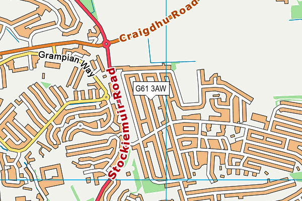 G61 3AW map - OS VectorMap District (Ordnance Survey) G61 3AW map - OS VectorMap District (Ordnance Survey)