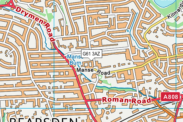 G61 3AZ map - OS VectorMap District (Ordnance Survey)