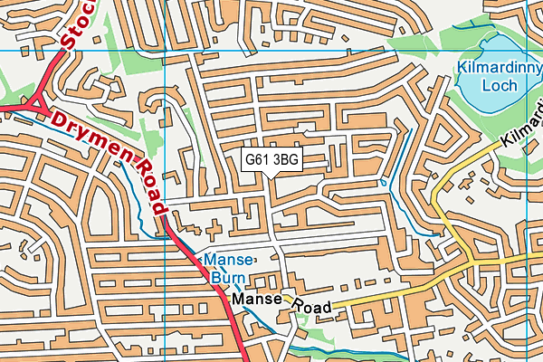 G61 3BG map - OS VectorMap District (Ordnance Survey)