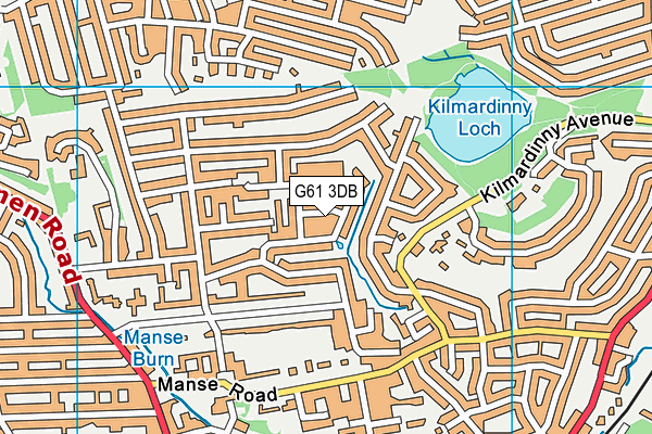 G61 3DB map - OS VectorMap District (Ordnance Survey) G61 3DB map - OS VectorMap District (Ordnance Survey)