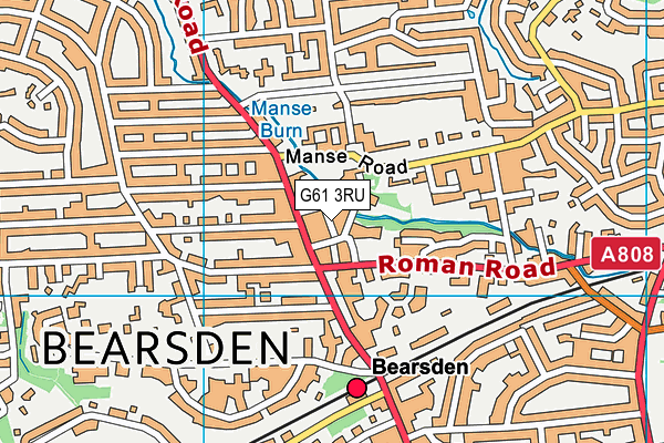 G61 3RU map - OS VectorMap District (Ordnance Survey)