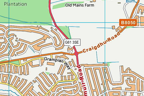 G61 3SE map - OS VectorMap District (Ordnance Survey)