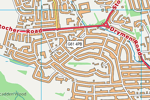 G61 4PB map - OS VectorMap District (Ordnance Survey)