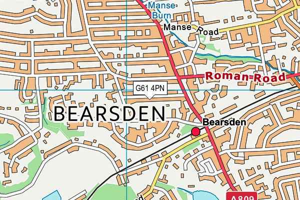 G61 4PN map - OS VectorMap District (Ordnance Survey)