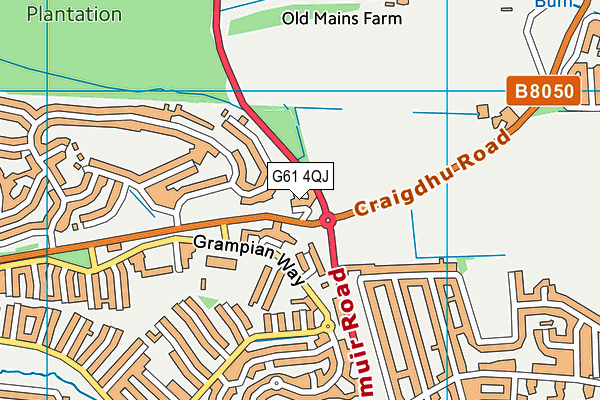 G61 4QJ map - OS VectorMap District (Ordnance Survey)