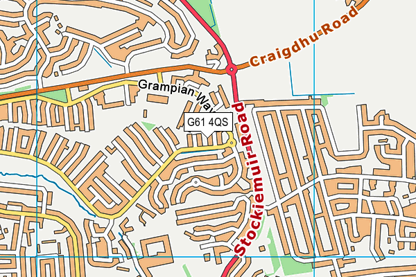 G61 4QS map - OS VectorMap District (Ordnance Survey)