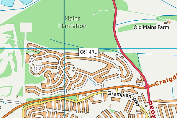 G61 4RL map - OS VectorMap District (Ordnance Survey)