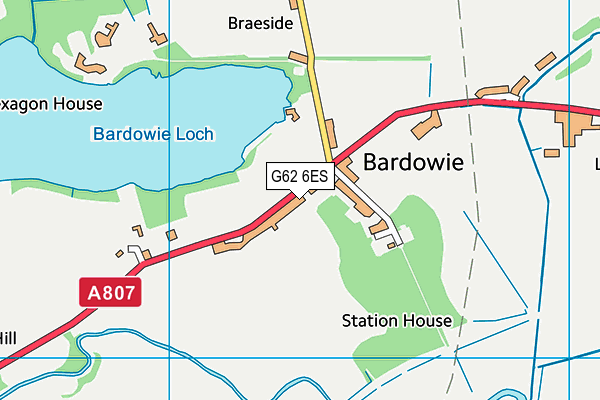 G62 6ES map - OS VectorMap District (Ordnance Survey)