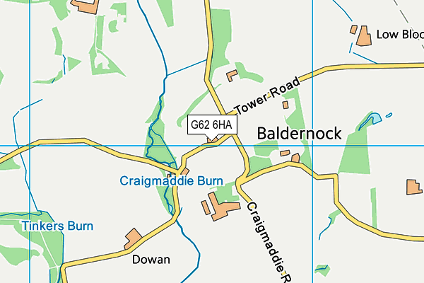 G62 6HA map - OS VectorMap District (Ordnance Survey)