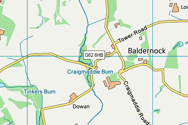 G62 6HB map - OS VectorMap District (Ordnance Survey)