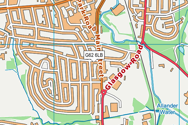 G62 6LB map - OS VectorMap District (Ordnance Survey)