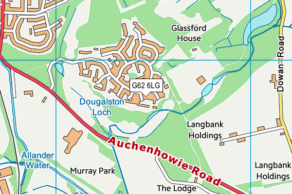 G62 6LG map - OS VectorMap District (Ordnance Survey)