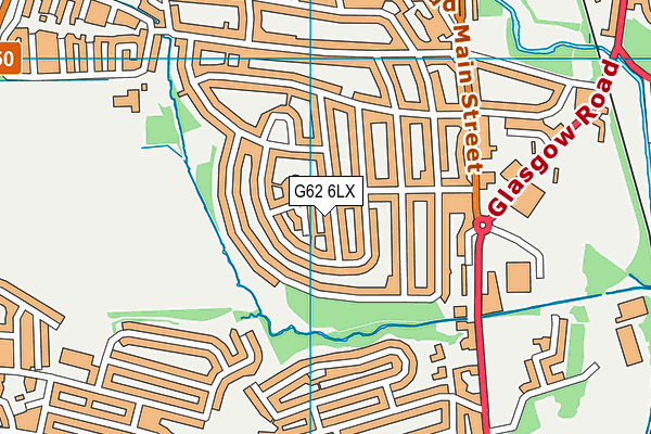 G62 6LX map - OS VectorMap District (Ordnance Survey)