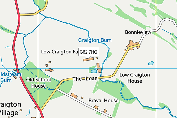 G62 7HQ map - OS VectorMap District (Ordnance Survey)