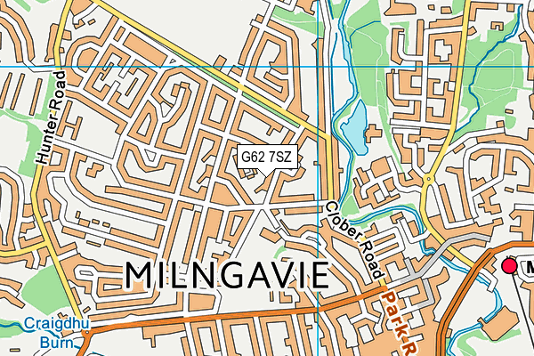 G62 7SZ map - OS VectorMap District (Ordnance Survey)