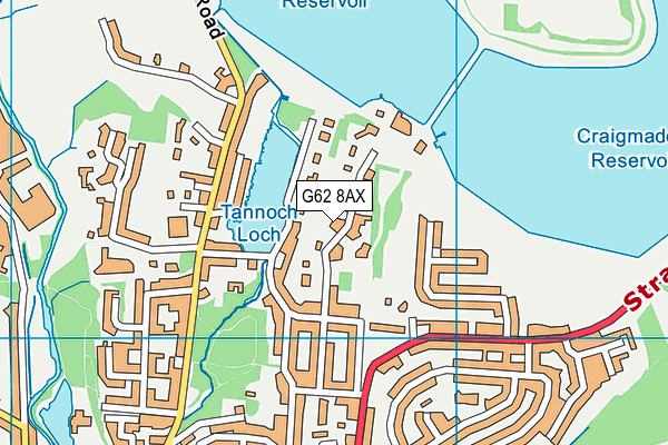 G62 8AX map - OS VectorMap District (Ordnance Survey) G62 8AX map - OS VectorMap District (Ordnance Survey)