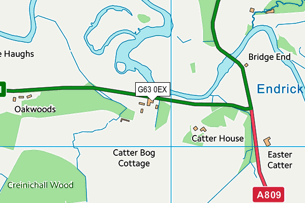 G63 0EX map - OS VectorMap District (Ordnance Survey)
