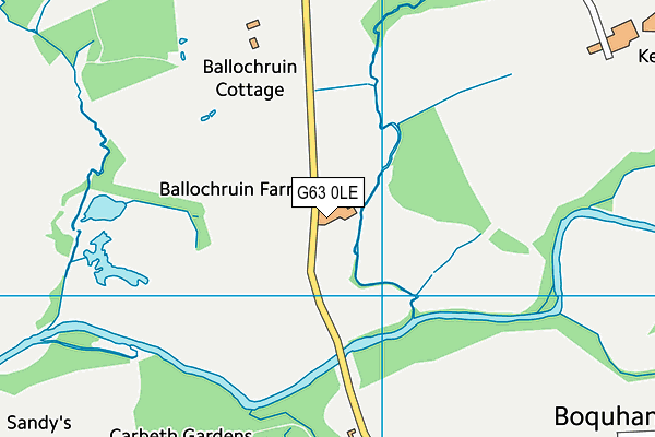 G63 0LE map - OS VectorMap District (Ordnance Survey) G63 0LE map - OS VectorMap District (Ordnance Survey)