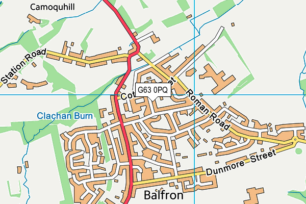 G63 0PQ map - OS VectorMap District (Ordnance Survey) G63 0PQ map - OS VectorMap District (Ordnance Survey)