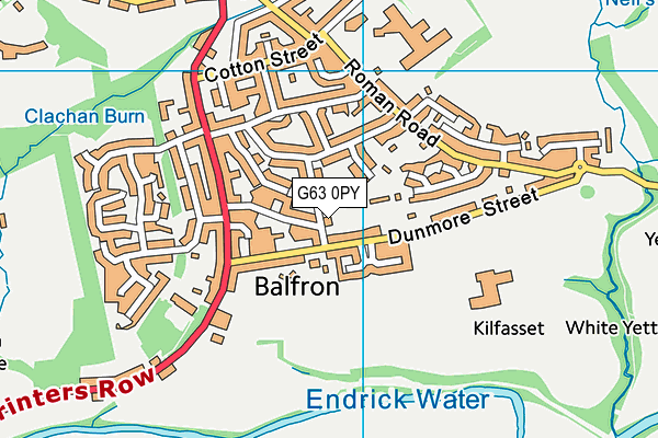 G63 0PY map - OS VectorMap District (Ordnance Survey) G63 0PY map - OS VectorMap District (Ordnance Survey)