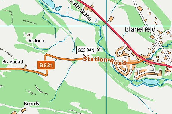 G63 9AN map - OS VectorMap District (Ordnance Survey) G63 9AN map - OS VectorMap District (Ordnance Survey)