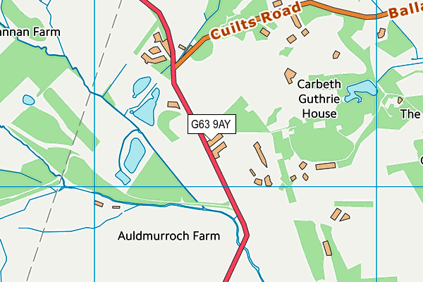 G63 9AY map - OS VectorMap District (Ordnance Survey)