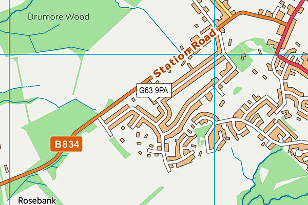 G63 9PA map - OS VectorMap District (Ordnance Survey)