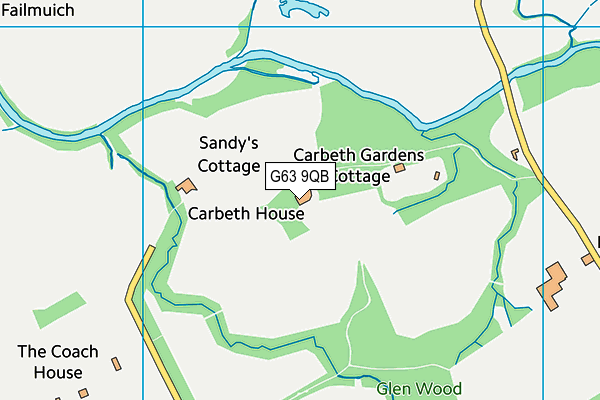 G63 9QB map - OS VectorMap District (Ordnance Survey) G63 9QB map - OS VectorMap District (Ordnance Survey)