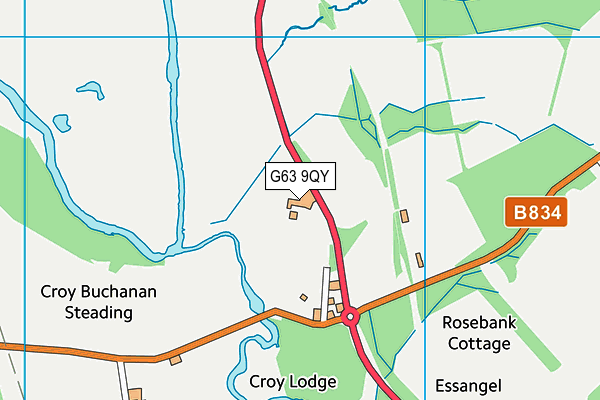 G63 9QY map - OS VectorMap District (Ordnance Survey)