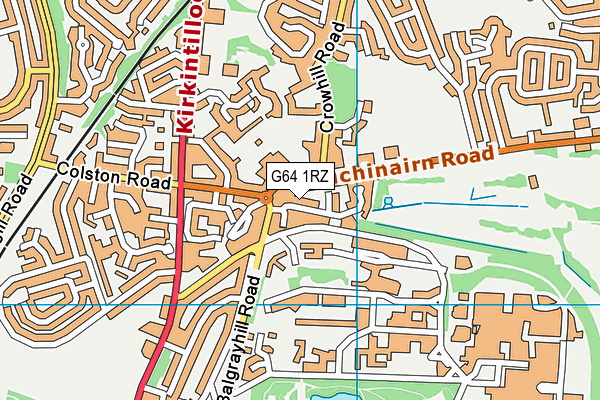G64 1RZ map - OS VectorMap District (Ordnance Survey)
