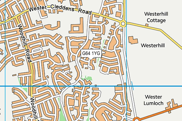 G64 1YG map - OS VectorMap District (Ordnance Survey) G64 1YG map - OS VectorMap District (Ordnance Survey)
