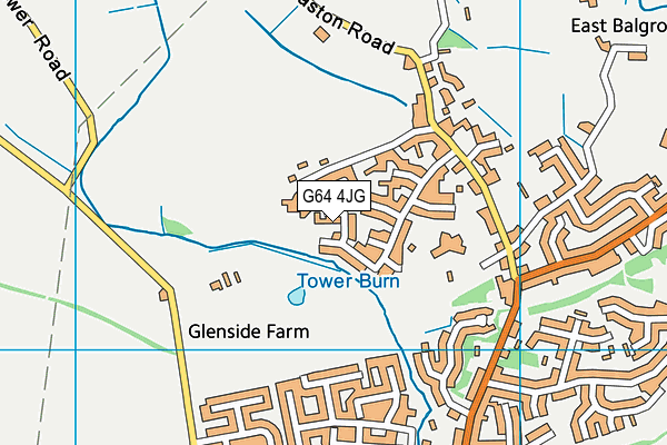 G64 4JG map - OS VectorMap District (Ordnance Survey)