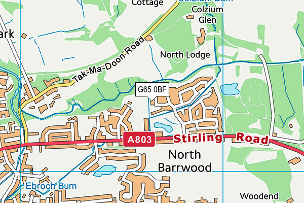 G65 0BF map - OS VectorMap District (Ordnance Survey)