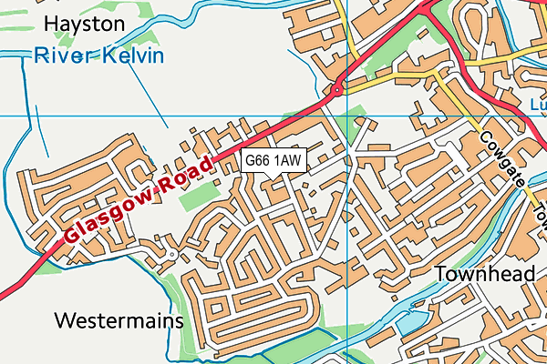 G66 1AW map - OS VectorMap District (Ordnance Survey)