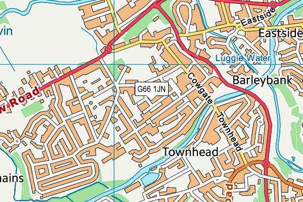 G66 1JN map - OS VectorMap District (Ordnance Survey)