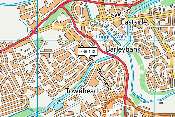 G66 1JX map - OS VectorMap District (Ordnance Survey)